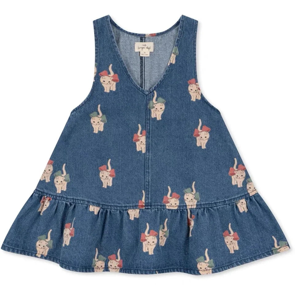 New KS Brand Toddler Kids Girls Cute Cats Print Dress Long Sleeve Blouse T-shirt Children Denim Jacket Coats Jean Pants Clothes