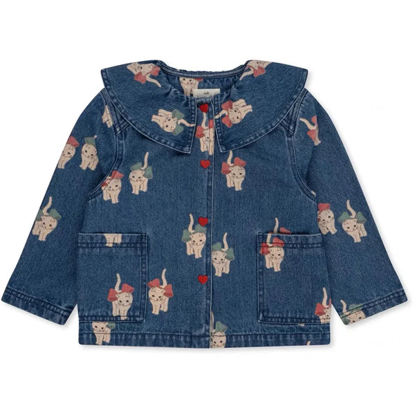 New KS Brand Toddler Kids Girls Cute Cats Print Dress Long Sleeve Blouse T-shirt Children Denim Jacket Coats Jean Pants Clothes
