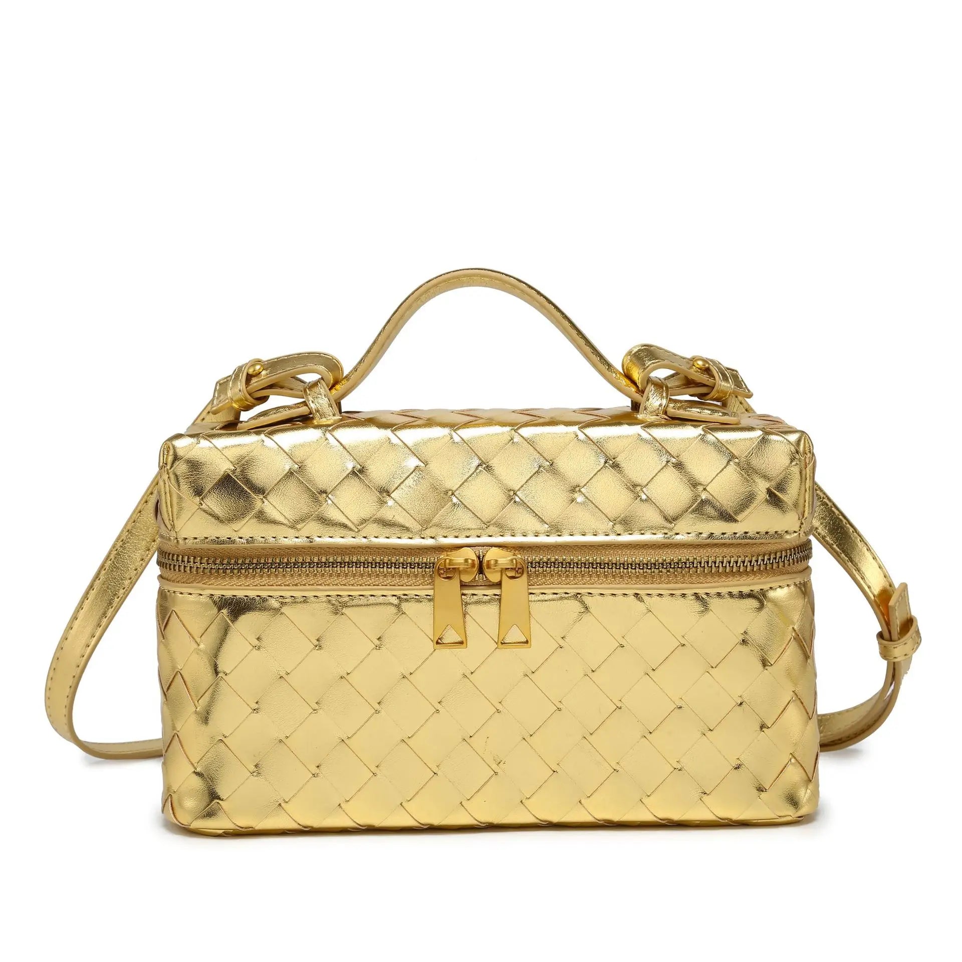 -Border E-Commerce Woven BagVanityBox Cosmetic Bag Lunch Box Bag Retro Fashion Handbag Women in Stock